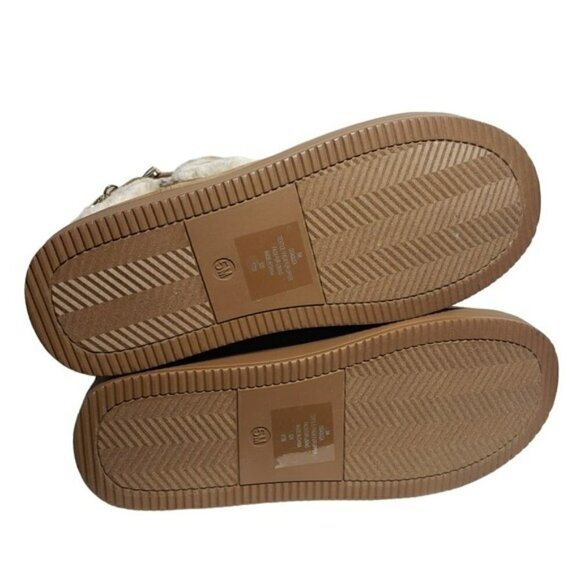 G by Guess Adlea Medium Brown Fabric Boots with Faux Fur Lining Sz 5M - Picture 7 of 9